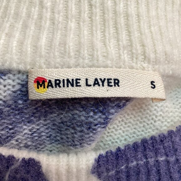 Marine Layer Floral Sweater Womens Small Soft Wool Blend Knit Top - Picture 8 of 11